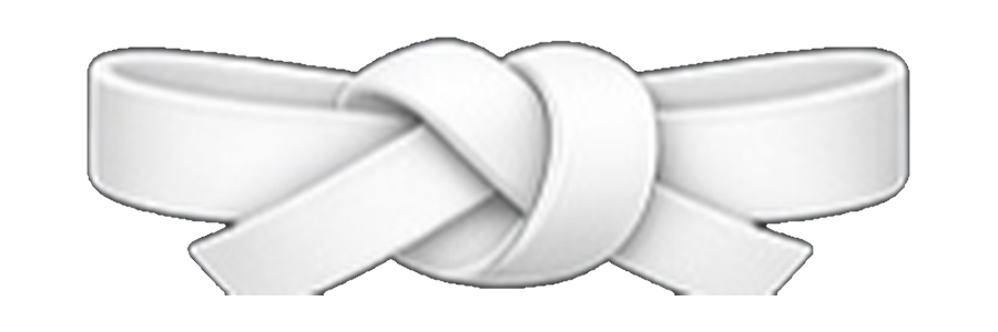 A white belt tied in a knot